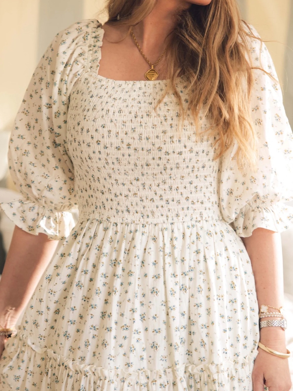 Ivy City Co Madeline Dress in Blue Floral - Picture 3 of 6